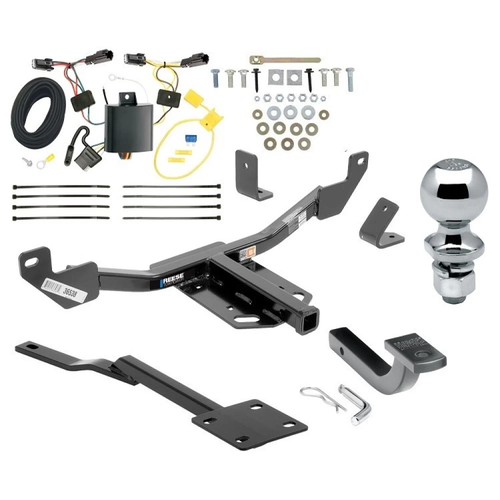 Reese Trailer Tow Hitch For 13-19 Chevy Malibu Except LTZ & Canada Models Class 2 Complete Package w/ Wiring Draw Bar Kit and 2" Ball