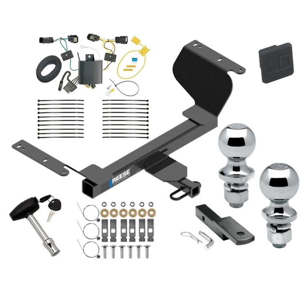 Reese Trailer Tow Hitch For 18-24 Chevrolet Equinox Gasoline, Premier Deluxe Package Wiring 2" and 1-7/8" Ball and Lock