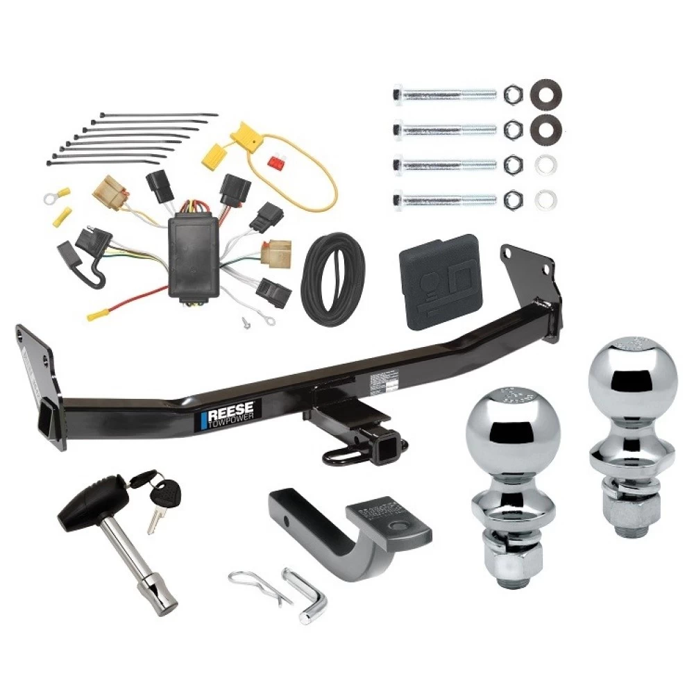 Reese Trailer Tow Hitch For 07-07 Jeep Patriot 07-10 Compass Deluxe Package Wiring 2" and 1-7/8" Ball and Lock
