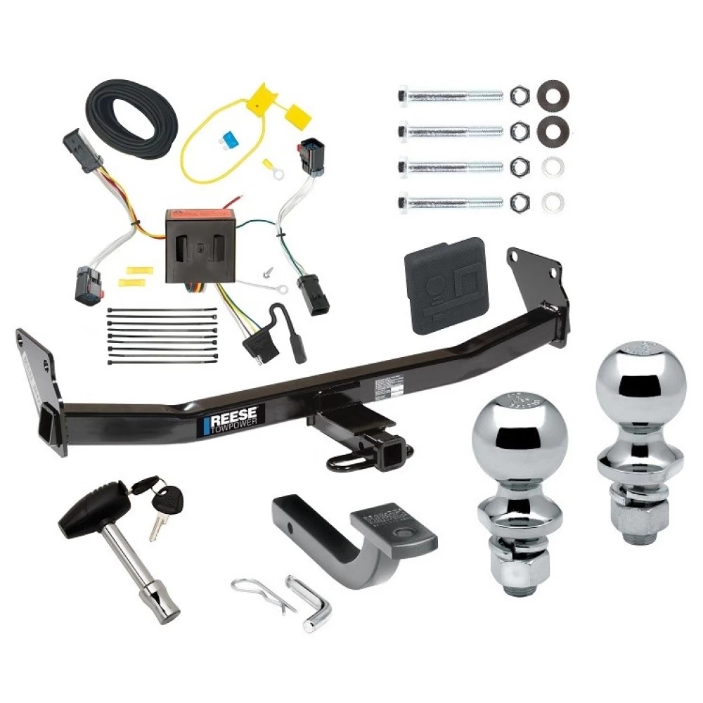 Reese Trailer Tow Hitch For 11-16 Jeep Compass 17-17 (Old Body Style) Deluxe Package Wiring 2" and 1-7/8" Ball and Lock