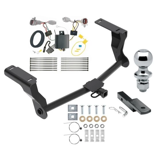 Reese Trailer Tow Hitch For 18-23 Subaru Impreza 5 Dr. Wagon single exhaust Complete Package w/ Wiring Draw Bar and 1-7/8" Ball
