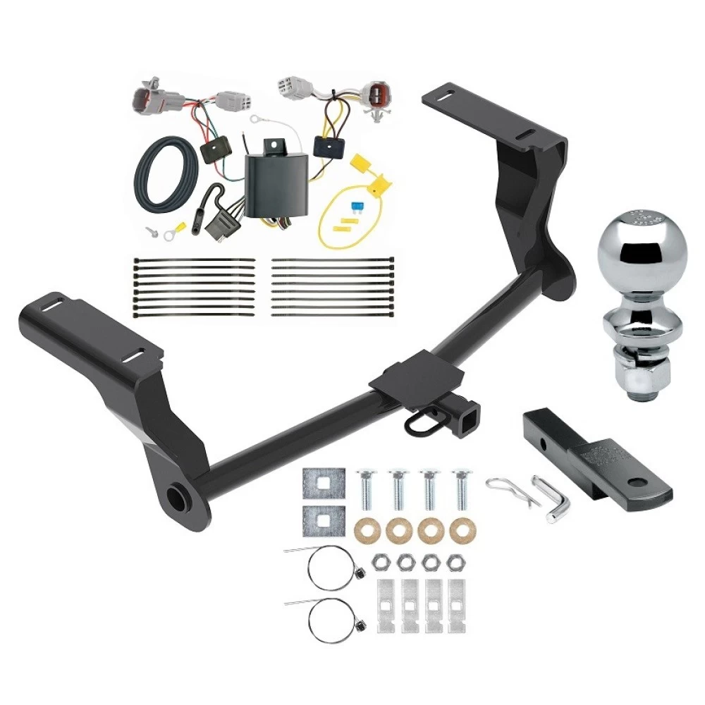 Reese Trailer Tow Hitch For 18-23 Subaru Impreza 5 Dr. Wagon single exhaust Complete Package w/ Wiring Draw Bar and 2" Ball