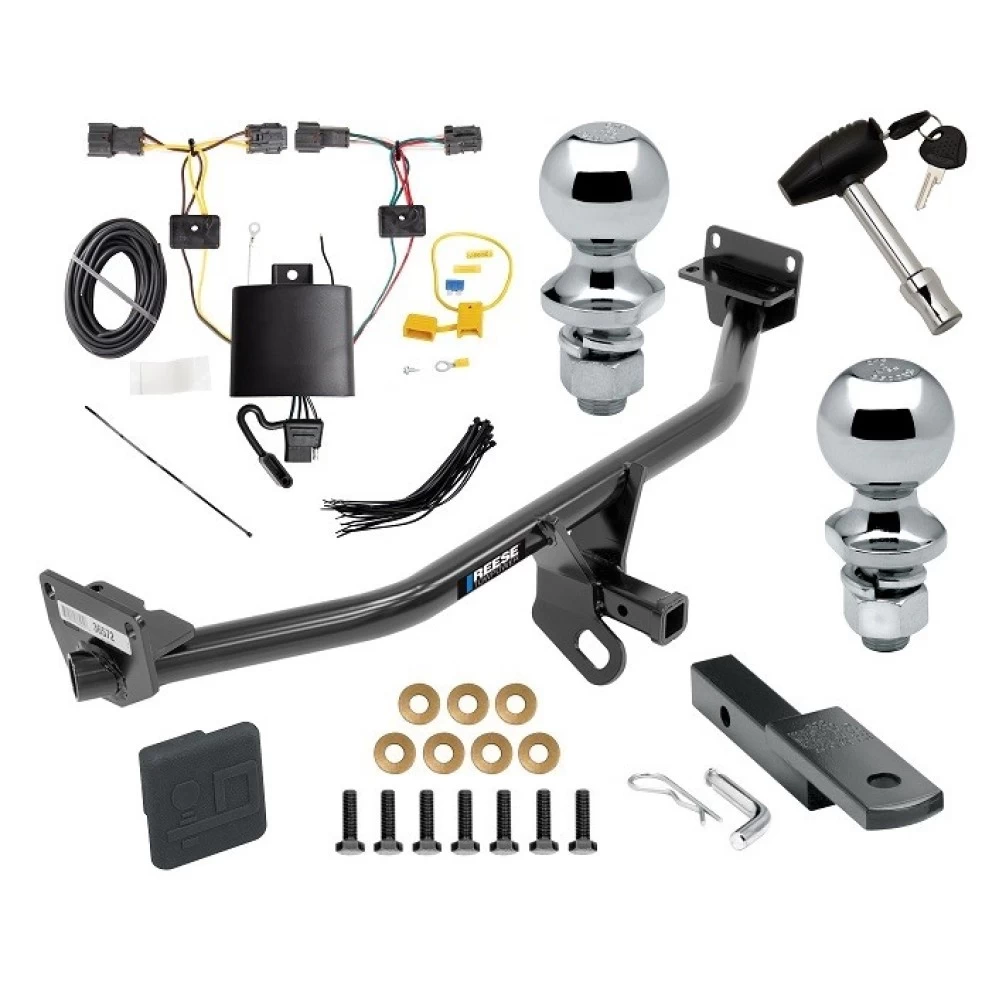 Reese Trailer Tow Hitch For 19-21 Hyundai Tucson Excluding Night Edition Deluxe Package Wiring 2" and 1-7/8" Ball and Lock