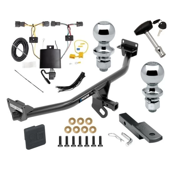 Reese Trailer Tow Hitch For 19-21 Hyundai Tucson Excluding Night Edition Deluxe Package Wiring 2" and 1-7/8" Ball and Lock