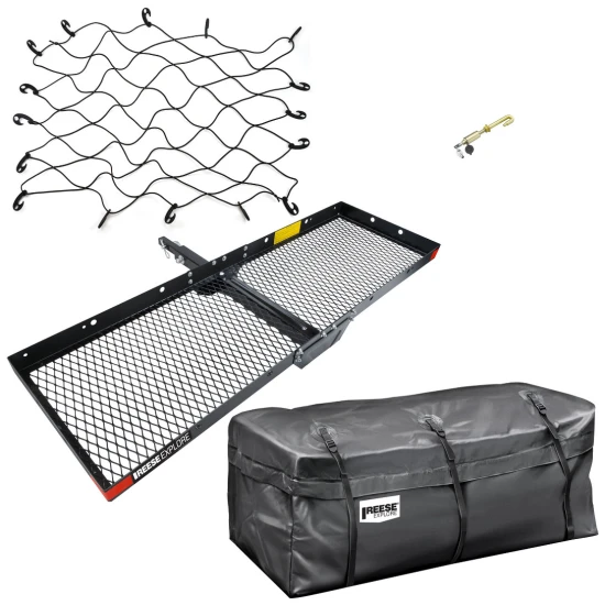 Reese 20"x60" Hitch Cargo Carrier with Rainproof Bag, Net, and J-Pin for 2" Hitch