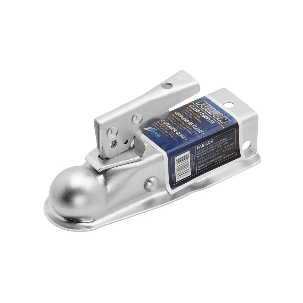 Fulton 2K Fas-Lok Straight Trailer Coupler for 2" Channel, 1-7/8" Ball, 2000 lbs