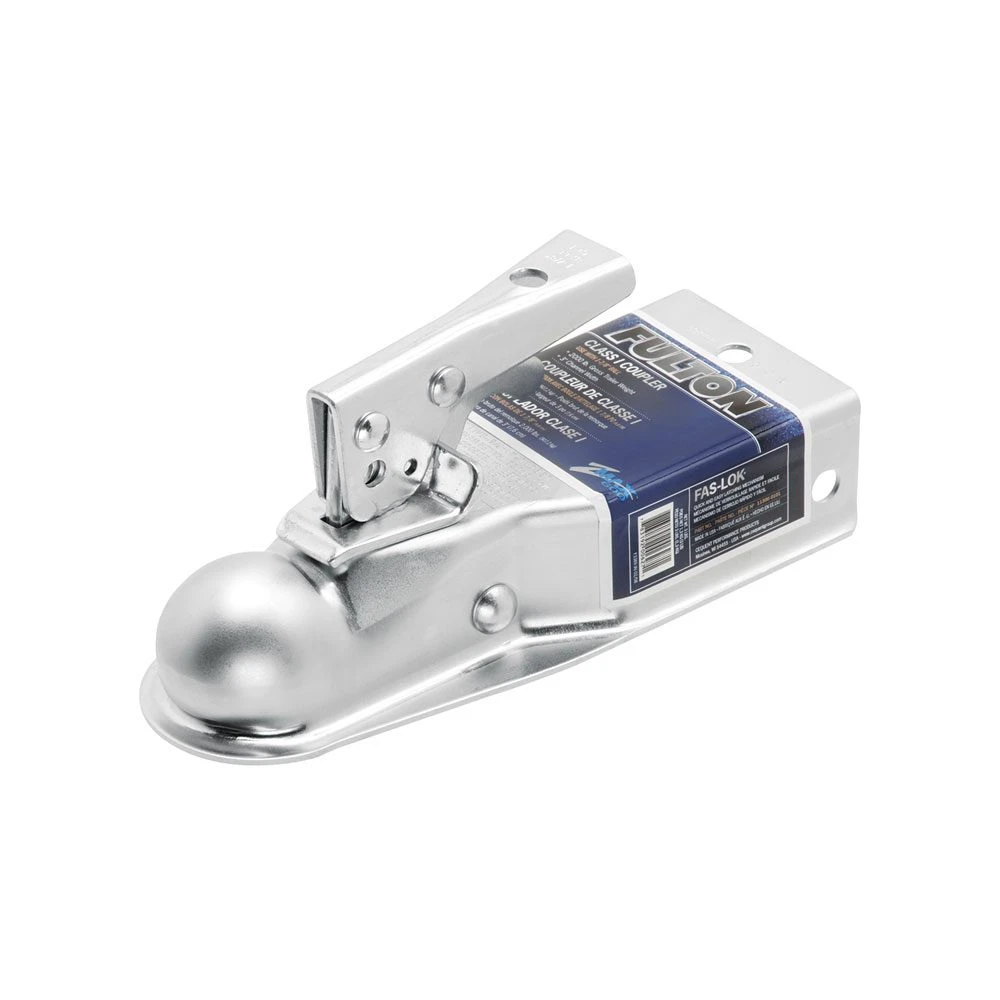 Fulton 2K Fas-Lok Straight Trailer Coupler for 1-7/8" Ball and 3" Channel Zinc Plated