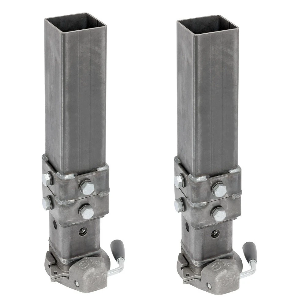 Bulldog BX1 40K square gooseneck coupler 3 inch ball, adjustable 4" inner / 4.5" outer tube, quad set bolts – 2-pack