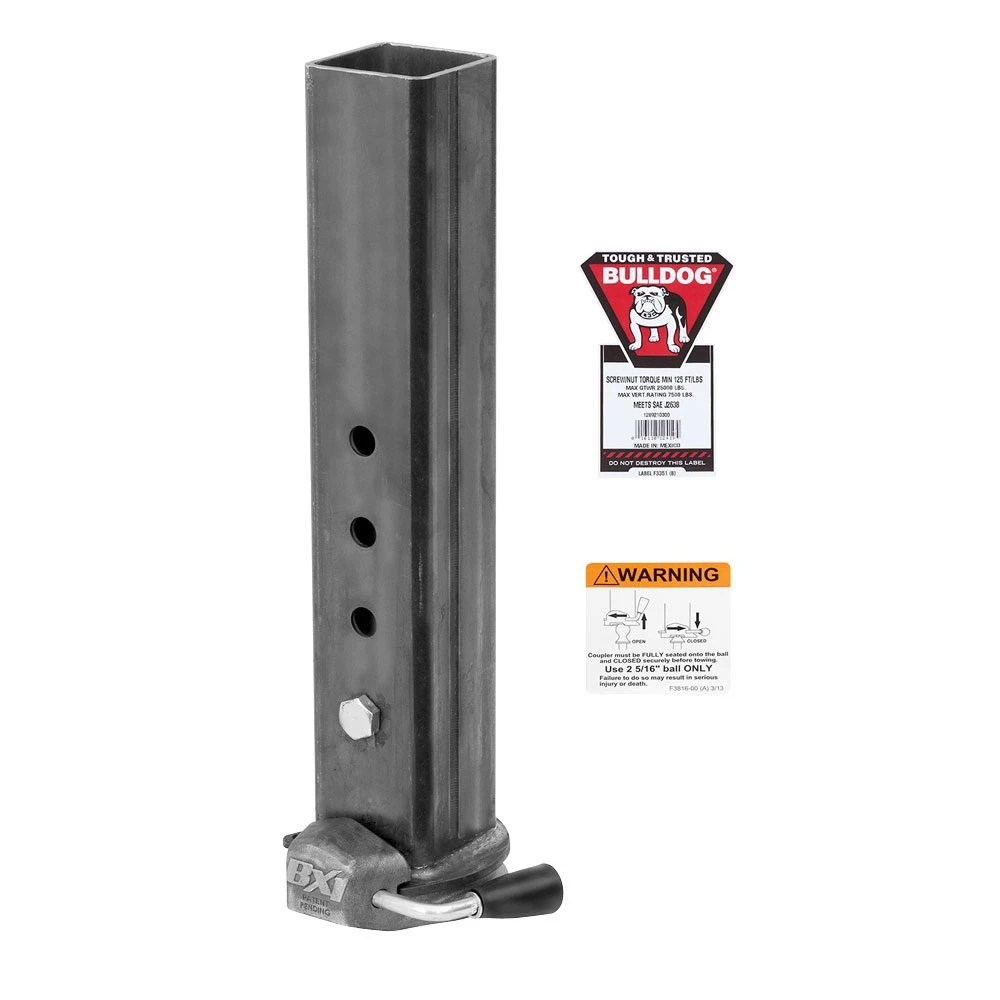 Bulldog 25K BX1 Square Gooseneck Trailer Coupler Inner Tube Only 2-5/16 Ball