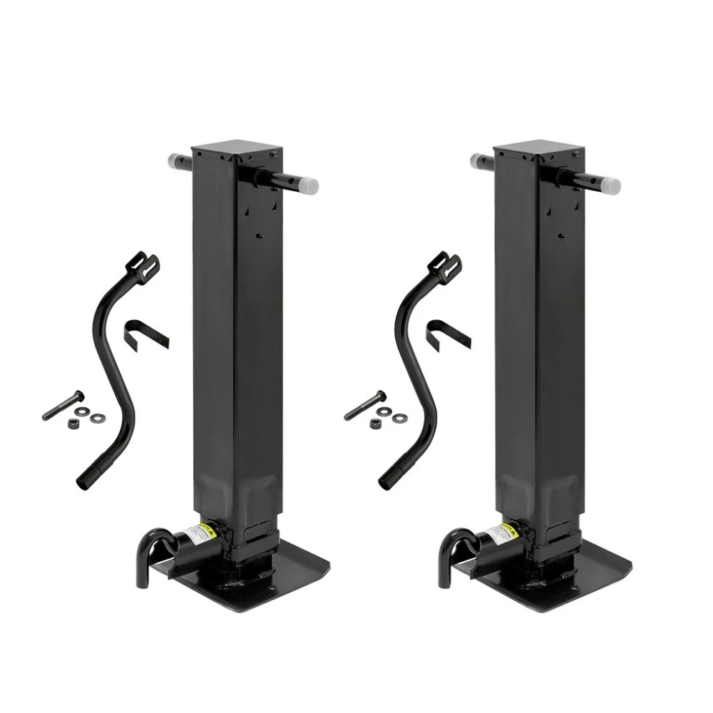 Pro Series 2x 12K Square Trailer Jacks with Spring-Return Drop Legs