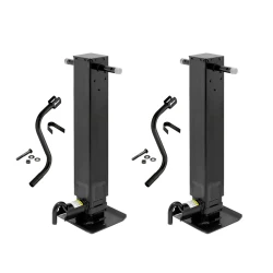 Pro Series 2x 12K Square Trailer Jack w/ Spring Return Drop Leg & Front Plunger Pin