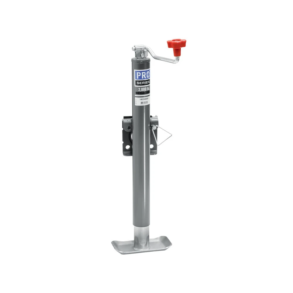 Pro Series 2K Snap-Ring Swivel Trailer Jack – 15 Inch Lift, Topwind, Weld-On