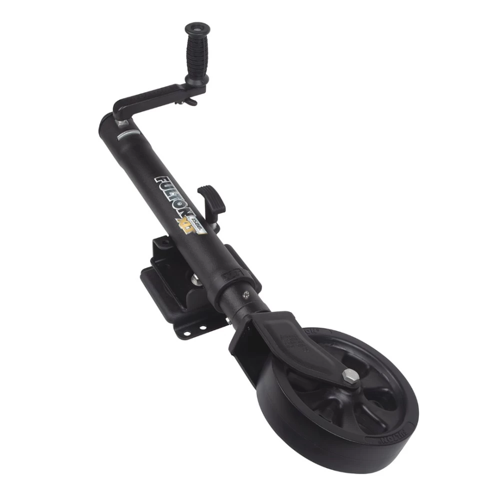 Fulton Electric Powered XLT Boat Trailer Winch 7K + Tactical Black Trailer Jack Sharkskin Saltwater Tested 1500 lbs 5 Year Warranty + Hardware Bolt-On Side Mount
