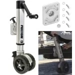 Fulton F2 Boat Trailer Jack 1600 lbs Side Wind Bolt-On Hardware Side Mount + XP-F2 Conversion Adapter Lifetime Warranty + Hardware Bolt-On Side Mount