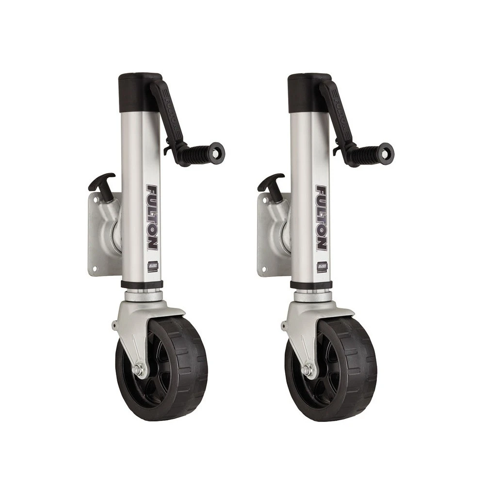 Fulton F2 1.6K Marine Trailer Jack with 8-Inch Wheel Weld-On Mount – 2 Pack