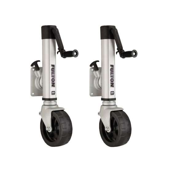 Fulton F2 1.6K Marine Trailer Jack with 8-Inch Wheel Weld-On Mount – 2 Pack