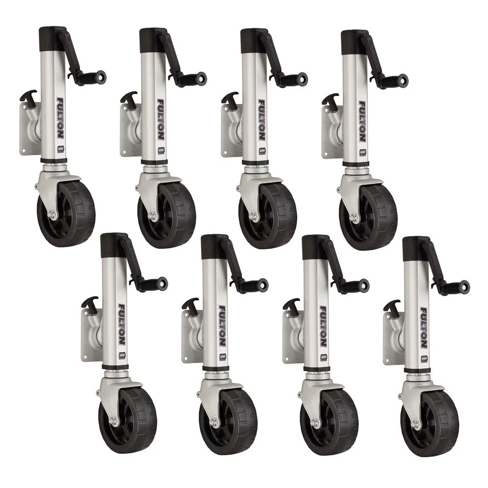 Fulton F2 Marine Trailer Jack 1.6K Weld-On with 8 Inch Wide Wheel – Bundle of 8