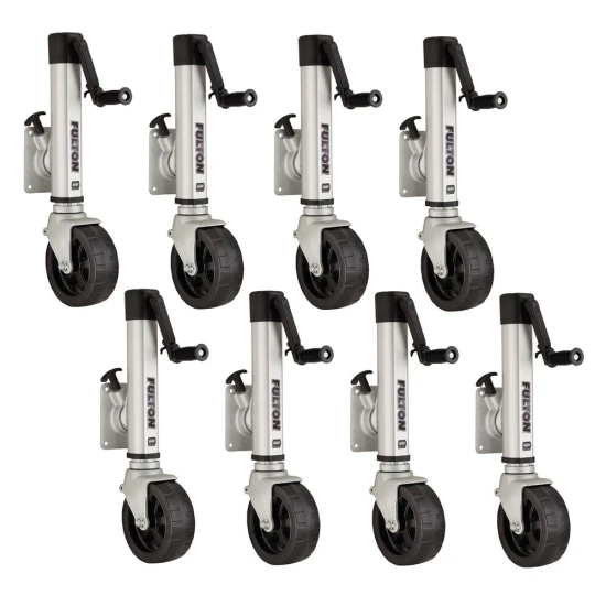 Fulton F2 Marine Trailer Jack 1.6K Weld-On with 8 Inch Wide Wheel – Bundle of 8