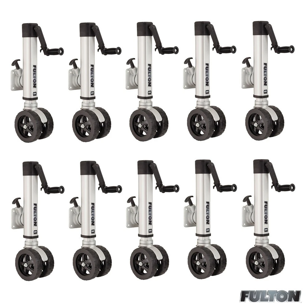 Fulton F2 1,600 lb Marine Trailer Jack with Dual 7 Inch Wheels – 10-Pack Bundle