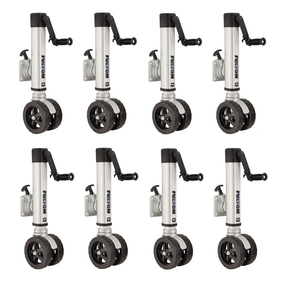 Fulton 1.6K F2 Trailer Jacks with Dual 7" Wheels and Bolt-On Mount – 8-Pack