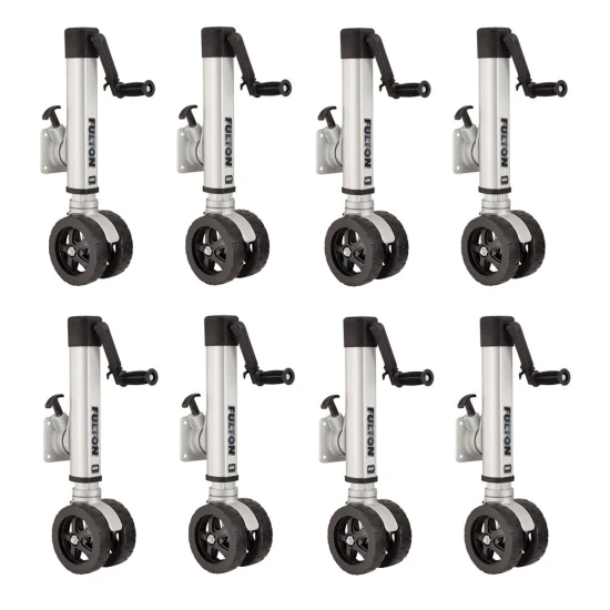 Fulton 1.6K F2 Trailer Jacks with Dual 7" Wheels and Bolt-On Mount – 8-Pack