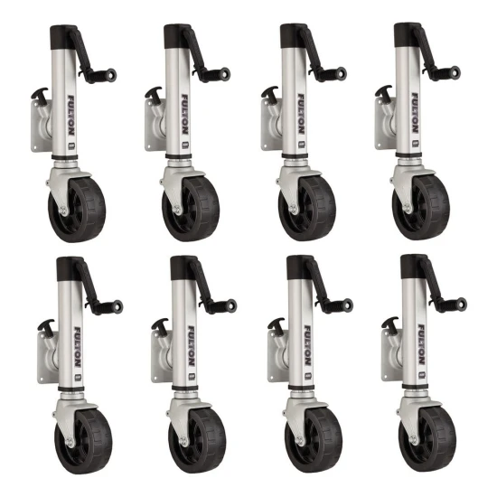Fulton F2 1.6K Marine Trailer Jack Bundle with 8-Inch Wheel – Bolt-On, 8 Pack
