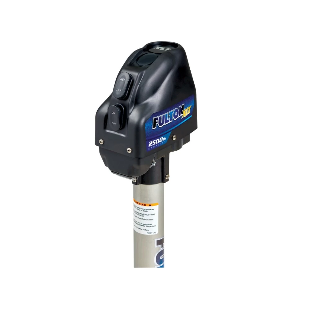 Fulton Electric Powered XLT Boat Trailer Winch 10K + XLT Powered Electric Trailer Jack 2500 lbs 5 Year Warranty + Hardware Bolt-On Side Mount