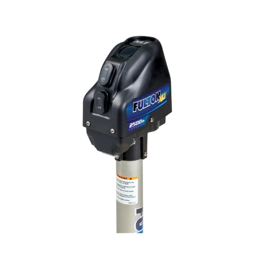 Fulton Electric Powered XLT Boat Trailer Winch 10K + XLT Powered Electric Trailer Jack 2500 lbs 5 Year Warranty + Hardware Bolt-On Side Mount