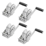 Fulton 900 lb Trailer Winch 4-Pack with 7" Manual Crank – Strap or Rope Compatible