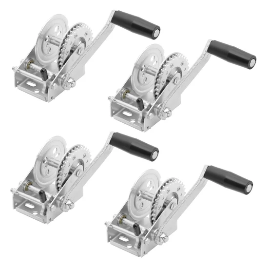 Fulton 900 lb Trailer Winch 4-Pack with 7" Manual Crank – Strap or Rope Compatible