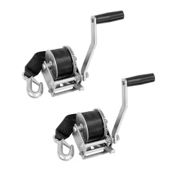 Fulton 2x 900 lb Trailer Winch w/ 15 ft Strap and 7" Manual Handle