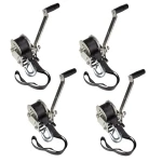 Fulton Single‑Speed 900 lb Marine Trailer Winch Bundle 4‑Pack with 12 ft Strap and 6″ Manual Handle