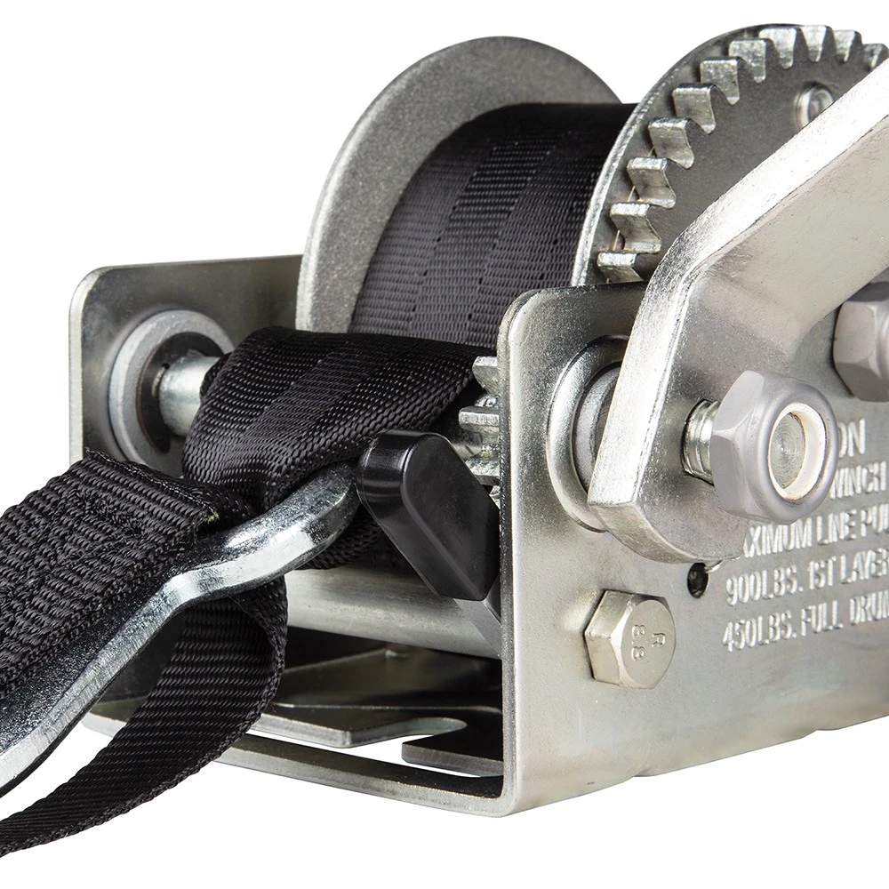 10-Pack Fulton 900 lb Single‑Speed Marine Trailer Winch with 12 ft Strap and 6 in Handle