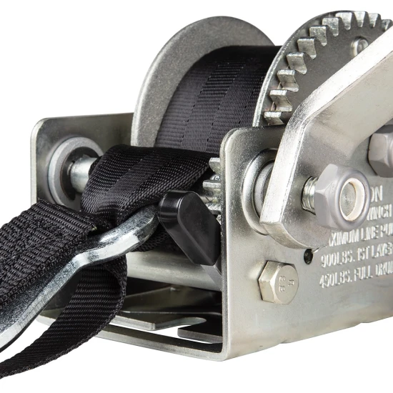 10-Pack Fulton 900 lb Single‑Speed Marine Trailer Winch with 12 ft Strap and 6 in Handle