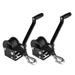 Fulton 900 lbs Single-Speed Trailer Winch Bundle with 15 ft Strap and 7" Handle Black