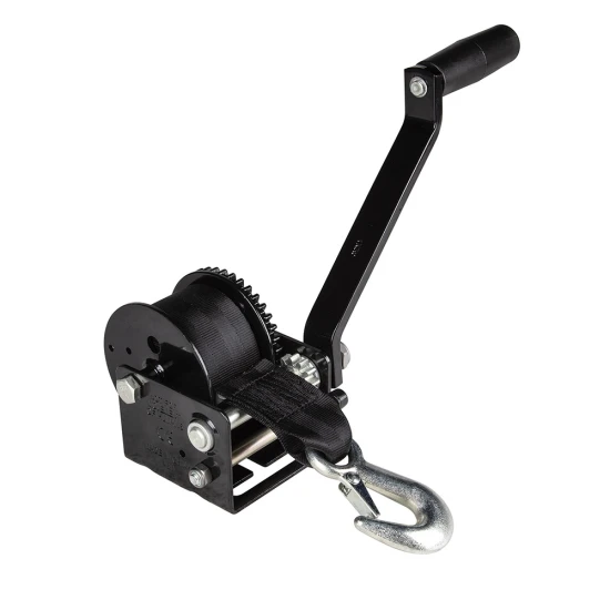 Fulton 8-pack 900 lb single-speed trailer winches, 15 ft strap, 7 in handle, black