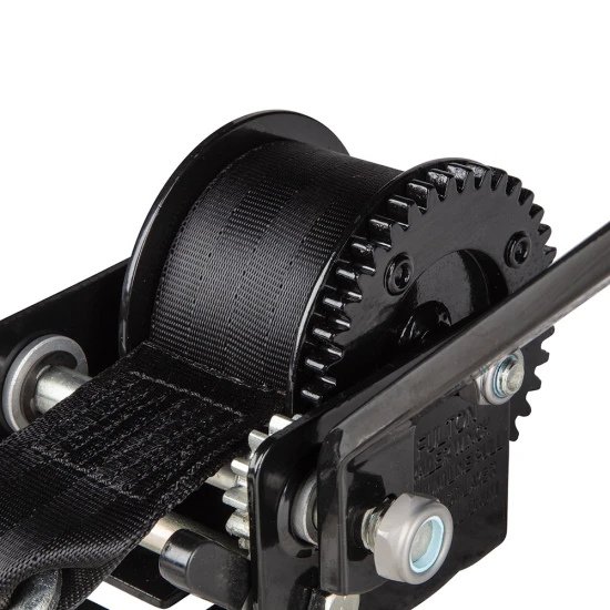 Fulton 8-pack 900 lb single-speed trailer winches, 15 ft strap, 7 in handle, black