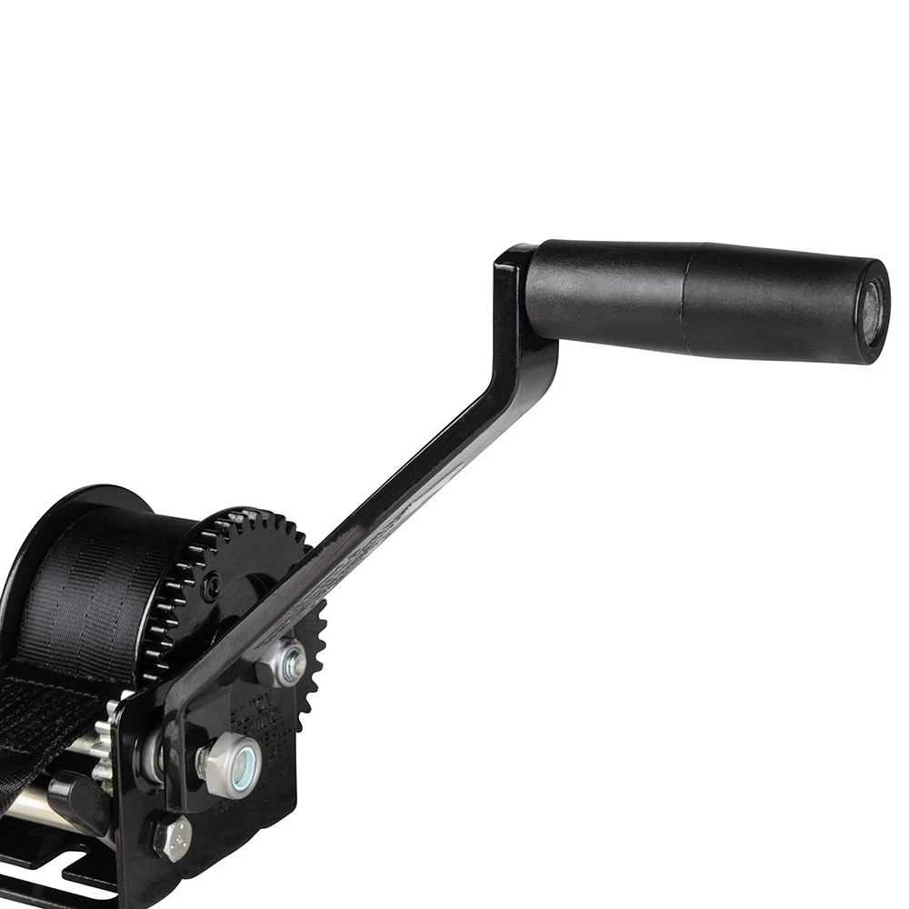 Fulton 8-pack 900 lb single-speed trailer winches, 15 ft strap, 7 in handle, black