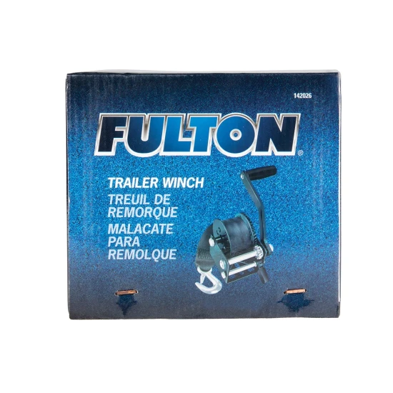 Fulton 8-pack 900 lb single-speed trailer winches, 15 ft strap, 7 in handle, black