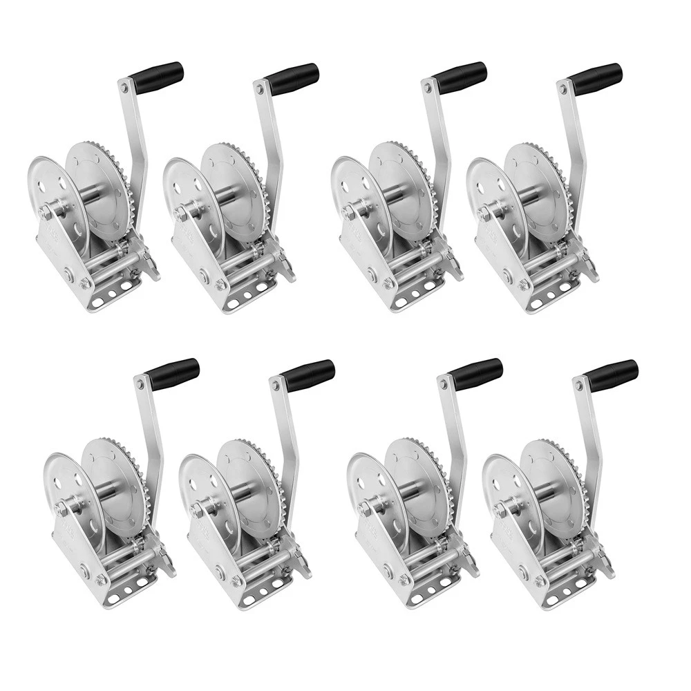 Fulton 1,100 lb Single-Speed Trailer Winch with 7-Inch Handle – No Strap, 8-Pack
