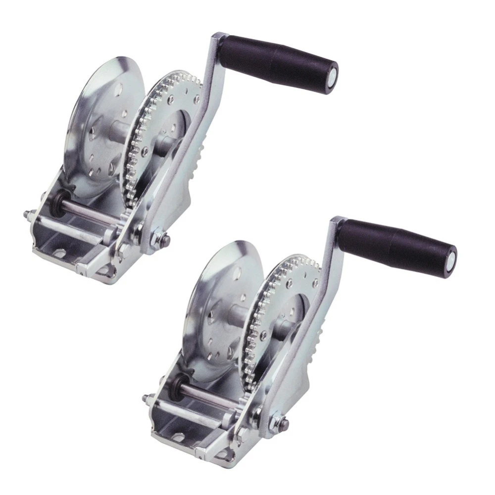 Fulton 2-Pack 1,100 lb Single-Speed Trailer Winches with 7" Handle, No Strap