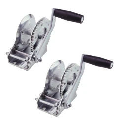 Fulton 2x 1.1K Marine Trailer Winch w/ Strap or Rope and 7" Handle