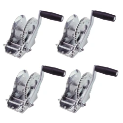Fulton 4x 1.1K Marine Trailer Winch w/ Strap or Rope and 7" Handle