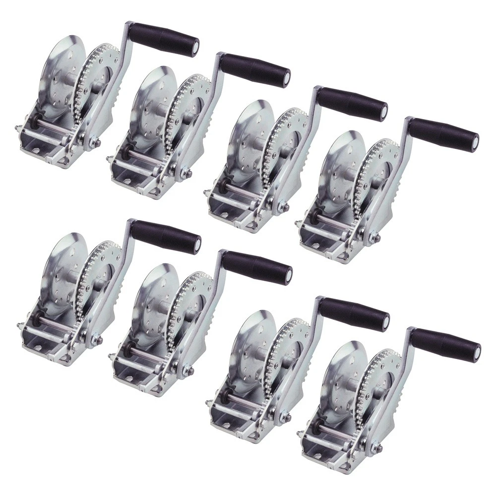 Fulton 1,100 lb Marine Trailer Winch with 7" Handle for Strap or Rope – 8-Pack