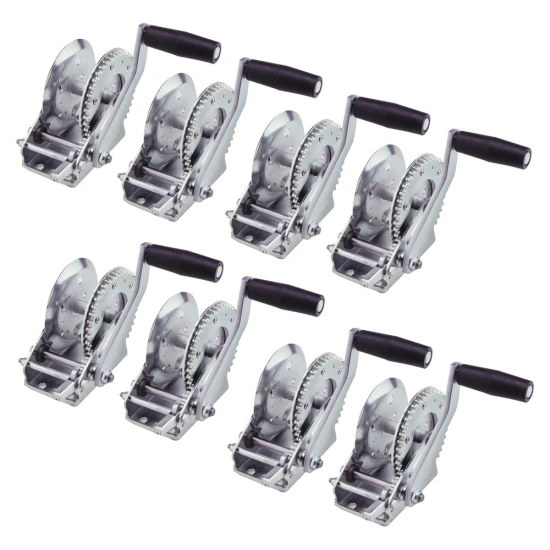 Fulton 1,100 lb Marine Trailer Winch with 7" Handle for Strap or Rope – 8-Pack