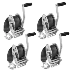 Fulton 4x 1.1K Marine Trailer Winch w/ 20 ft Strap and 7" Handle