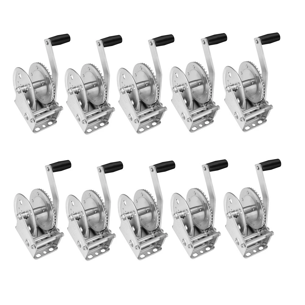 Fulton 10-pack 1,300 lb single-speed trailer winches, 8" handle, Z-MAX 600, no strap
