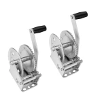 Fulton 2-pack 1,300 lb single-speed trailer winches with 8-inch handle, clear Z-MAX 600 zinc finish
