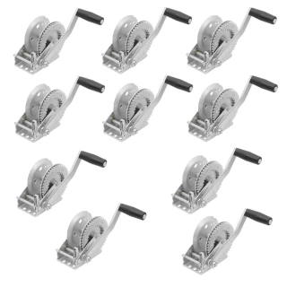 Fulton 10-Pack 1.3K marine trailer winch bundle with 8-inch manual handle