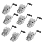 Fulton 1,300 lb Marine Trailer Winch 8-Pack with 8″ Manual Handle and Zinc Finish